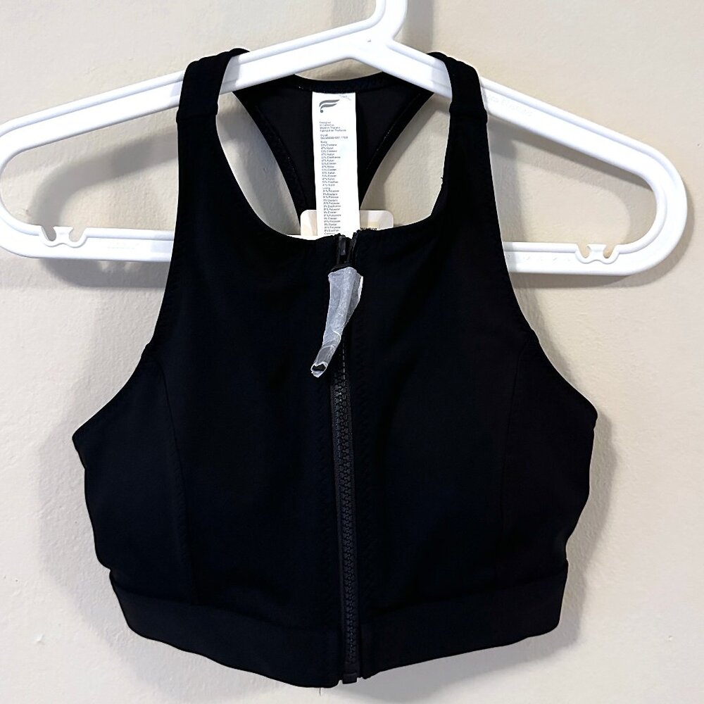 Fabletics High Tide Zip-Front Swim Top - XS